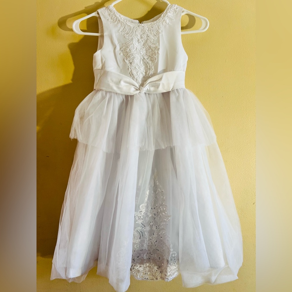 Elegant White Lace Kids Dress